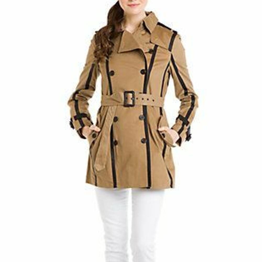W118 Walter Baker Annabelle Belt Trench Coat Jacket Khaki Taupe S Small $228 NWT